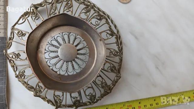 Стар,филигран,съд,панер,за бонбони, снимка 7 - Антикварни и старинни предмети - 48038032