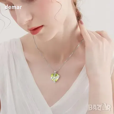 Сребърна колие 925 за сестра „Sisters“ с камък и надпис Love You Forever, сърце, снимка 5 - Колиета, медальони, синджири - 55849741