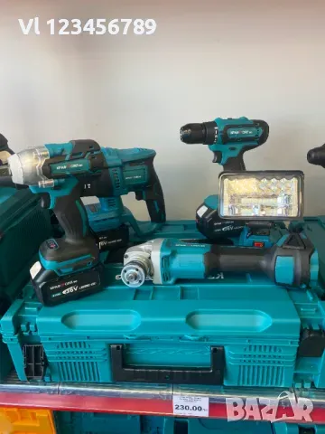 Акумулаторни инструменти 5 в 1 Перфоратор,Винтоверт, Гайковерт Ъглошлайф,Лампа, снимка 9 - Други инструменти - 49751707