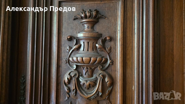 Старинен бюфет с надстройка, снимка 3 - Антикварни и старинни предмети - 54325007