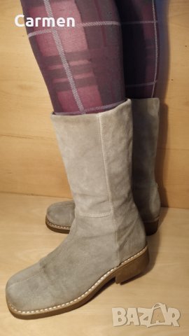 Италиански ботуши от естествена кожа / набук