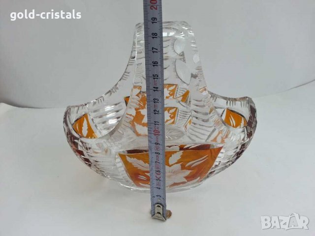 Кристална кошница купа цветен кристал, снимка 6 - Антикварни и старинни предмети - 29702522