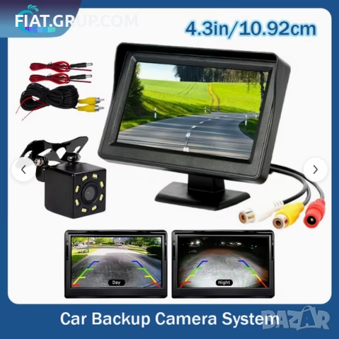 Задна камера 5MP HD  с монитор паркиране сензор парктроник 8LED HD НОВО, снимка 4 - Аксесоари и консумативи - 52196032