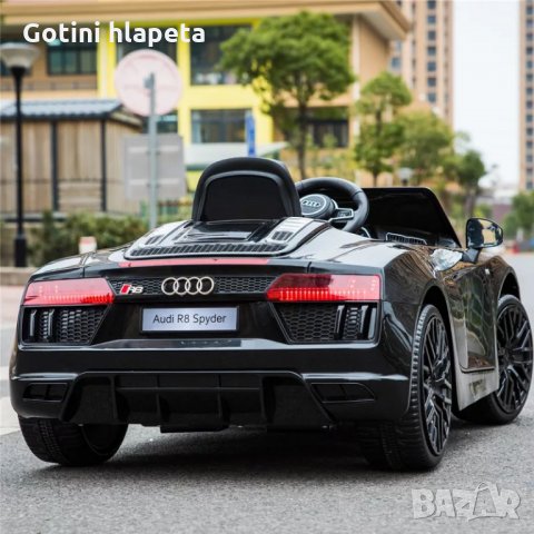 Акумулаторна кола Audi R8 Spyder 12V с меки гуми акумулаторни коли , снимка 6 - Детски велосипеди, триколки и коли - 31642277