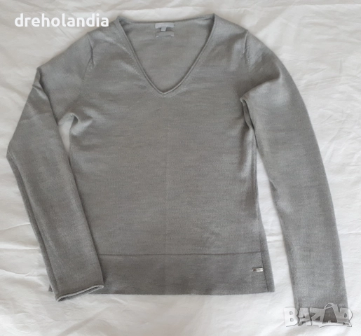 Дамски вълнен пуловер - светло сив - М, 2 бр., снимка 4 - Блузи с дълъг ръкав и пуловери - 48719728