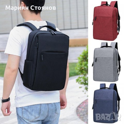 Смарт раница за лаптоп с USB порт ученическа раница ежедневна за пътуване, снимка 3 - Раници - 25785555