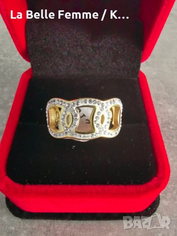 Пръстени изработени от медицинска стомана 316L със златисто PVD покритие, снимка 9 - Пръстени - 38968920