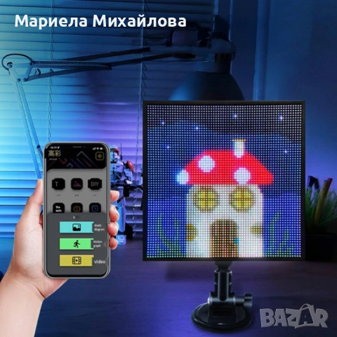 Интелигентен LED екран 32×32 за заден прозорец на автомобил – Модел Pixel RGB с Bluetooth управление, снимка 4 - Друга електроника - 53190426