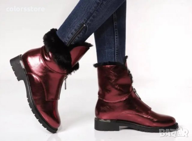 Равни боти - бордо - ZP206, снимка 2 - Дамски боти - 33535009