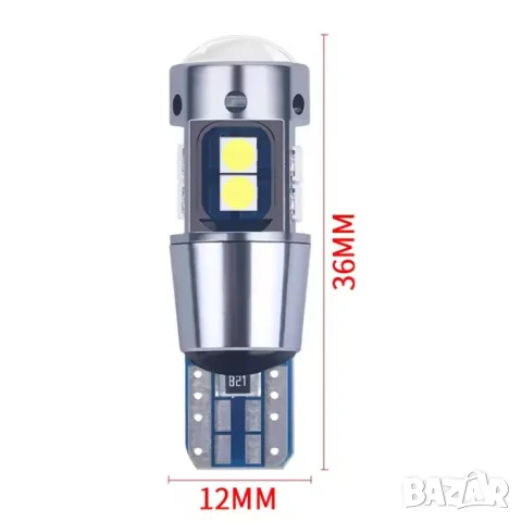 LED крушки T10 W5W бели 6000K 12-24V 2 броя, снимка 3 - Аксесоари и консумативи - 55864912