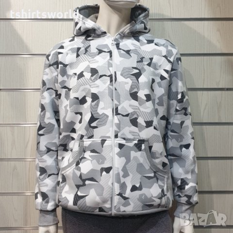 Нов мъжки камуфлажен суичър с цип и качулка, снимка 10 - Суичъри - 35565161