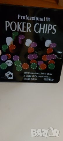 ВНОС от UK Покер сет 100 чипа в желязна кутия , professional Fine Gift, снимка 3 - Рулетки - 39328020