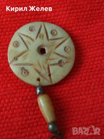 РОГ КОСТ РЪЧНО ОРНАМЕНТИРАНА ВИСУЛКА МАЙСТОРСКА ИЗРАБОТКА СТАРО БЕРБЕРСКО БИЖУ УКРАШЕНИЕ 12346, снимка 8 - Колиета, медальони, синджири - 30568810