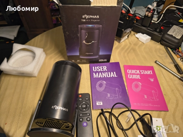 Міні-проектор ELEPHAS T08 / Full HD / Wi-Fi / Bluetooth / TV Stick / Windows / iOS Android HDMI USB, снимка 2 - Плейъри, домашно кино, прожектори - 51754656