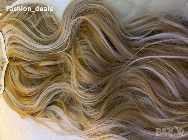 Нова руса удължаваща изкуствена коса Треса удължения Прическа 50 см, снимка 7 - Аксесоари за коса - 40456211