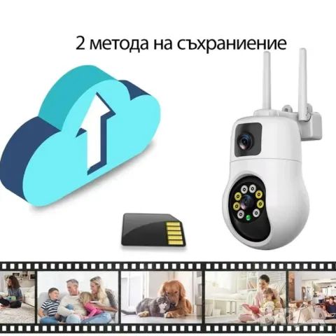 Външна WiFi камера с два обектива 10MP, снимка 4 - IP камери - 49270983