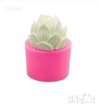 3D Артишок шишарка високо цвете лотус силиконов молд фондан торта гипс сапун свещ смола, снимка 6 - Форми - 27497440