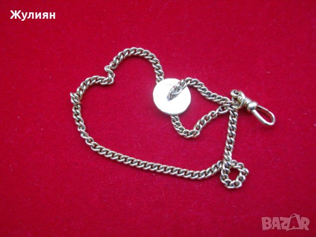 СТАР ПОЗЛАТЕН КЮСТЕК ЗА ДЖОБЕН ЧАСОВНИК, снимка 5 - Антикварни и старинни предмети - 39310909