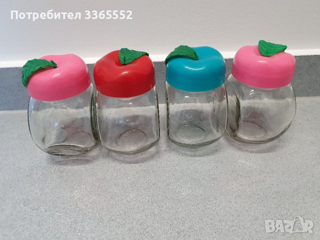 Буркани за съхранение, стъклени 350мл, комплект 