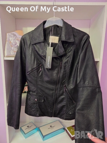 Дамско кожено яке, снимка 3 - Якета - 53999513