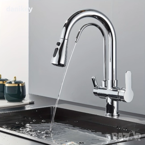 Нов смесител за кухня функция душ с възможност за филтрирана вода, снимка 5 - ВИК - 53002341