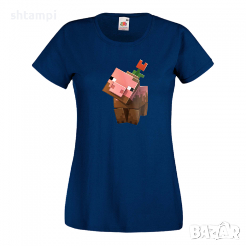 Дамска тениска Flower Pig майнкрафт Minecraft,Игра,Забавление,подарък,Изненада,Рожден Ден., снимка 9 - Тениски - 36520728