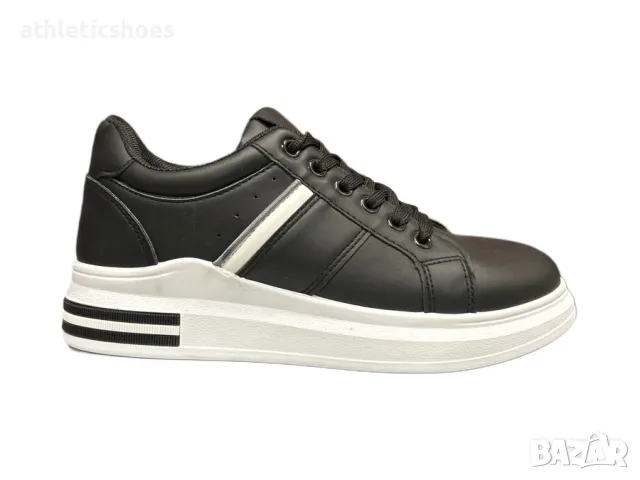 Дамски черни сникърси  еко кожа-2135 