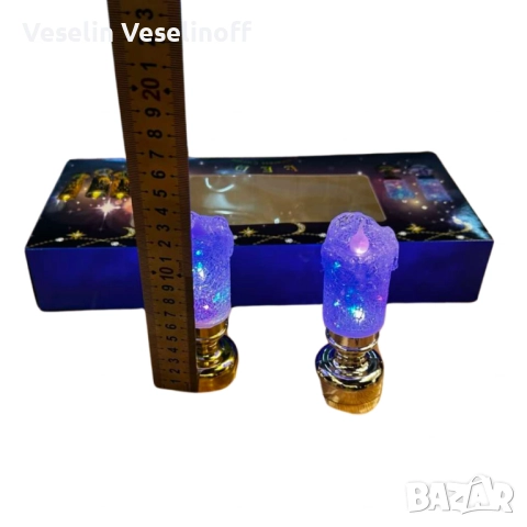 Коледна LED свещ с многоцветни светлини, снимка 4 - Декорация за дома - 52331628