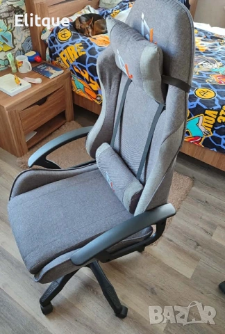 Ергономичен геймърски офис стол с лумбална и шийна опора – комфорт за игра и работа без умора, снимка 4 - Столове - 53145521