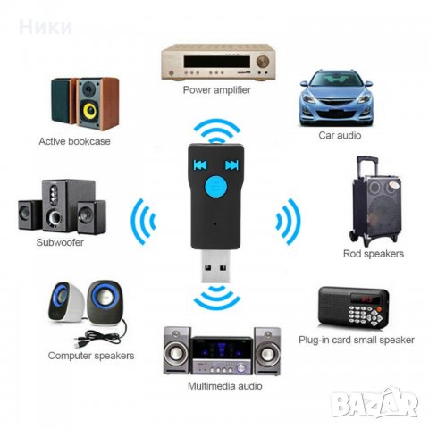 Bluetooth 3,5мм AUX IN аудио адаптер със слот за microSD карта, снимка 2 - Bluetooth тонколони - 31321268