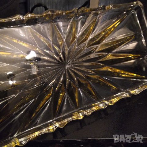 Бохемски кристален поднос , снимка 4 - Аксесоари за кухня - 40361653