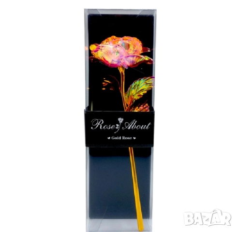Светеща роза в подаръчна кутия, различни цветове, снимка 5 - Подаръци за жени - 52648625