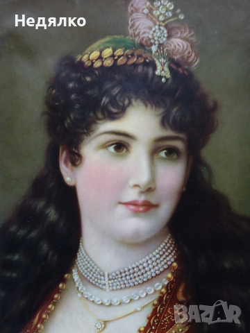 Стара немска хромолитография,Fatime,1900-1910г, снимка 4 - Антикварни и старинни предмети - 36436672