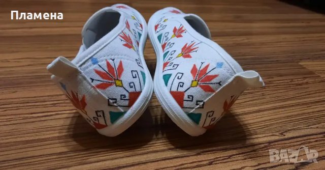 Ръчно рисувани обувки с шевицо, снимка 2 - Кецове - 37158255