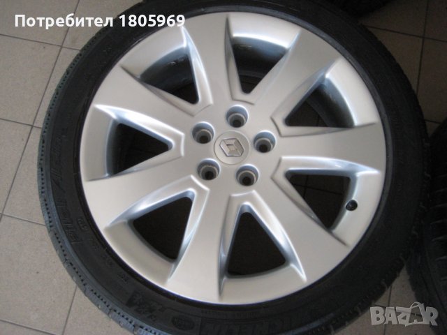 4бр. ал. джанти Renault (оригинални) 5x108, 7,5 x 18 , ET50 , централен отвор 60,1мм, снимка 4 - Гуми и джанти - 38335682
