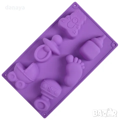 5625 Силиконова форма бебе с 6 бебешки форми, снимка 5 - Форми - 48682200