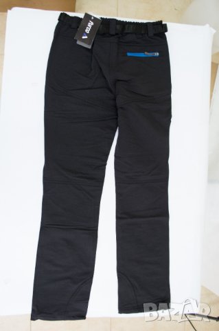 Дамски панталон от еластична материя в черно и синьо Furco - S, снимка 3 - Панталони - 42537682