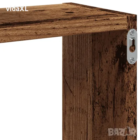 vidaXL стенни кубични рафтове от старо дърво 68x15x68 см, снимка 8 - Етажерки - 56148262