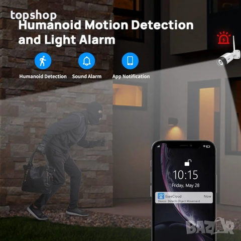 Чисто нова безжична професионална, Plug & Play Hiseeu 2.5K 5MP WiFi система за видеонаблюдение ..., снимка 5 - Комплекти за видеонаблюдение - 52709864