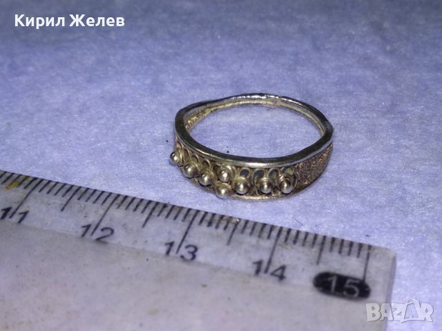 СТАРИНЕН ФИЛИГРАНЕН СРЕБЪРЕН ПРЪСТЕН МАЙСТОРСКА РЪЧНА ИЗРАБОТКА 40225, снимка 11 - Антикварни и старинни предмети - 42866076