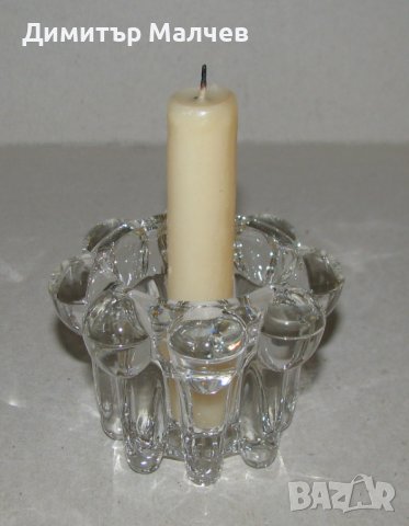 Свещник кристален 6/8 см за обикновена свещ, неизползван, налични 4 бр.