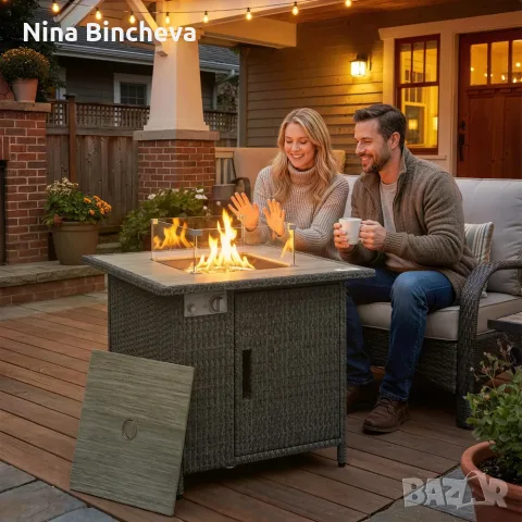 ПРОДАВАМ: Чисто нова луксозна газова камина тип „Маса“ (Fire Pit Table) – 32", снимка 10 - Камини - 56160755