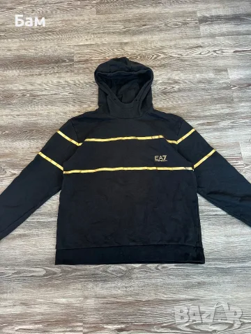 Мъжко!Emporio Armani 7 EA7 logo Hoodie размер Л, снимка 2 - Суичъри - 56106283