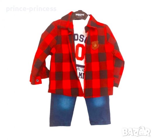 Бебешки комплект с дънки и риза 92,98см , снимка 1 - Комплекти за бебе - 38211553