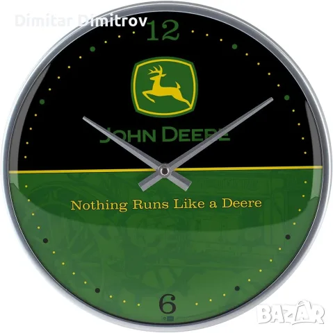 Ретро стенен часовник John Deere Nostalgic-Art 31 см