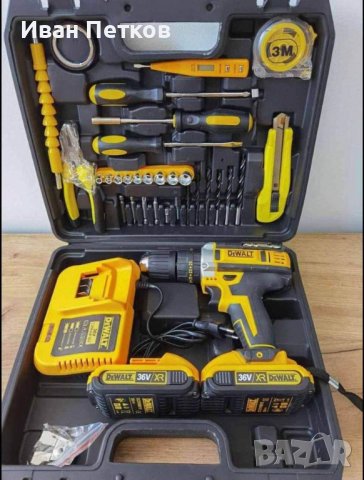 Акумулаторен ударен винтоверт Dewalt 36V с 2 батерии, снимка 4 - Винтоверти - 40759334