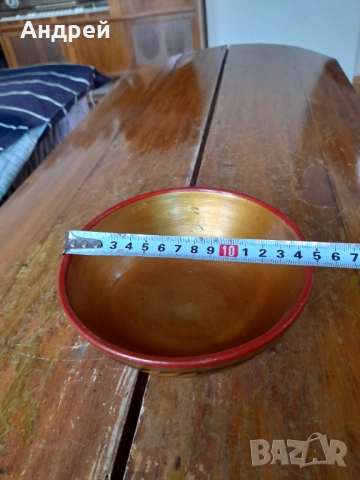 Стара дървена паница,хохлома #6, снимка 4 - Други ценни предмети - 52309779