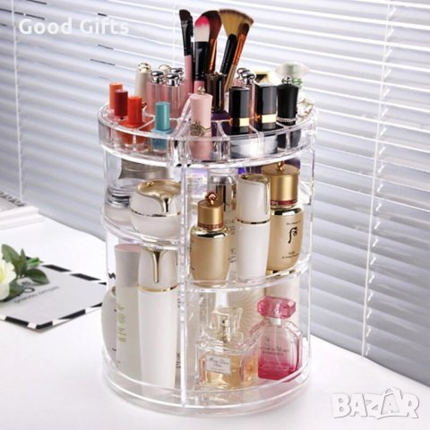 Органайзер за гримове и козметика въртящ 360 градуса , Прозрачен