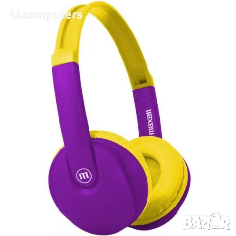 Maxell KIDZ HP-BT350, малък размер, Виолетов/Жълт Детски Блутут Слушалки