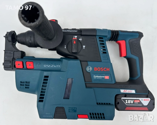 BOSCH GBH 18V-26 F + Bosch GDE 18V-16 - Безчетков перфоратор с прахоуловител, снимка 2 - Перфоратори - 52923844
